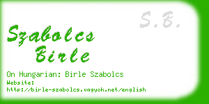 szabolcs birle business card